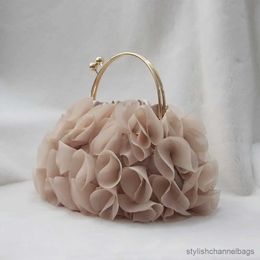 Evening Bags Luxury Satin Floral Bride Party Evening Clutch Bag Women Wedding Purses and Handbags Small Shoulder Chain Bag Designer Bag