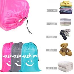 Laundry Bags Nylon Bag Wash Me Travel Storage Pouch Machine Washable Dirty Clothes Organiser Drawstring