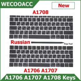 Protectors New Replacement Keyboard Keys Keycap Russian for Book Pro Retina 13" 15" A1706 A1707 A1708 Key Cap 2016 2017 Year