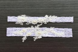 2 Piece set Lace Appliques Pearls Bridal Leg Garters Prom Garter Bridal Wedding Garter Belt Faux Pearls Size Lace Bridal Acce2281430