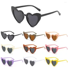 Sunglasses Kids Heart Toddler Vintage Heart-Shaped Glasses For Boys Girls 3-9 Years Outdoor Children Cartoon Eyewear