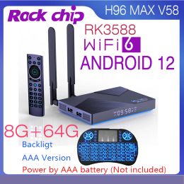 Box Android 12.0 Wifi6.0 Quad Core Rockchip RK3588 4GB 8GB 32GB 64GB 1000M LAN 2.4G 5G Dual Wifi BT4.0 Smart TV Box H96 MAX V58