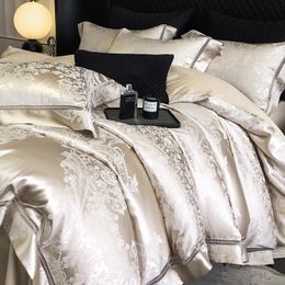 European Light Luxury High Grade Jacquard Pure Cotton Four piece Set 2024 New Spring and Autumn Simple Modern Bed Sheet and Duvet Cover Bedding Products