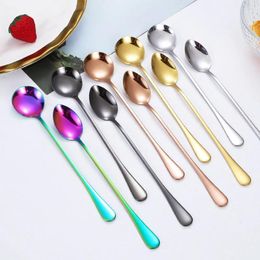 Coffee Scoops Colourful Spoon Teaspoon Stainless Steel Stirring For Cake Dessert Home Party Tablespoon Gold Tableware