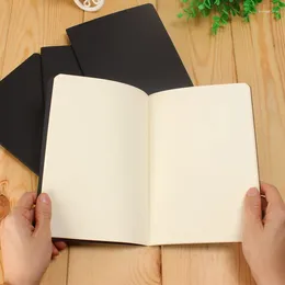 Retro Blank Paper Notebook Diary Sketchbook For Graffiti Painting Drawing Black Cover 88 Pages Office School Stationery