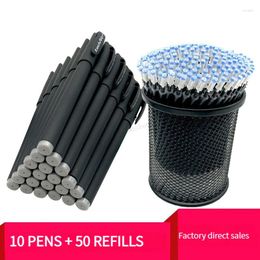 60/12Pcs Gel Pen Set Neutral Smooth Writing Fastdry 0.5mm Blue Black Replacable Refill Rod School Stationery Ballpoint