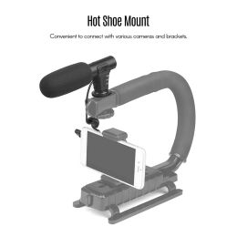 Microphones Portable Condenser Stereo Microphone Mic with 3.5mm Jack Hot Shoe Mount for Canon Sony Nikon Camera Camcorder DV Interview