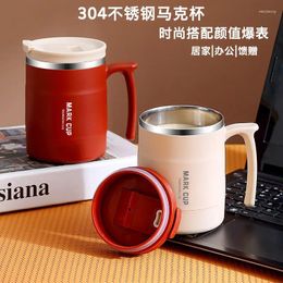 Mugs 304 Stainless Steel Mug For Men And Women With High Appearance Coffee Cup Breakfast Water Household Spoon Lid