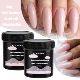 Gel 80g SelfLeveling Nail Extension Gel Tips Strenghten Liquid French Nail Art Builder DIY Gel Quick Prolong Form Holder Manicure