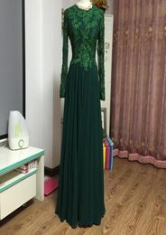 Jewel Neck Chiffon Long Evening Dresses with Lace Appliques New Long Sleeves Prom Dress Floor Length Mother of Bride Dress4968521