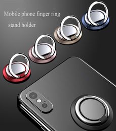 Universal 360 Rotation Slim Phone Finger Ring Stand Holder High Quality Metal Phone Support Socket Cell Phone Accessories1192536