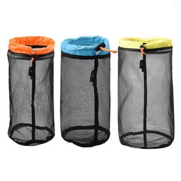 Laundry Bags 3 Pcs Compression Sack Sleeping Bag Dirty Clothes Pouch Storage Quilt Mesh Drawstring Travel Organiser