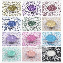 Glitter TCT085 12 Solvent Resistant Matte Colours Mixed size dot shapes Glitter Nail Art Nail Polish DIY Decoration sparkles Manual DIY