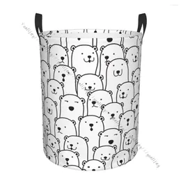 Laundry Bags Bathroom Basket Funny Polar Bear Foldable Hamper Waterproof Clothes Organiser Home Storage