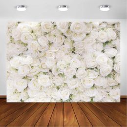 Party Decoration 1pc 150cm 100cm White Rose Background Cloth Wedding Proposal Birthday Wall