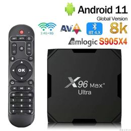 Box X96 Max Plus Ultra AV1 Amlogic S905X4 Android 11 TV Box 4GB 64GB TVBOX AV1 8K Wifi BT X96 Mini Media Player 4GB 32GB Top Box