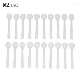 Disposable Flatware 200pcs Spoons Coffee Dessert Cake Plastic Scoops For Food Milk Medcine Measuring