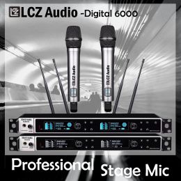Microphones LCZ Audio Digital 6000 SKM6000 Professional Wireless UHF Handheld Microphone True Diversity 200M 640690Mhz Stage Performance