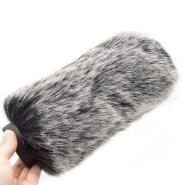 Parts Cooox Camera Microphone Fur Windscreen Furry Wind Shield Protection for Outdoor Interview Mic Cover Equipment 18cm