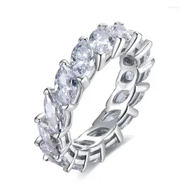 Cluster Rings 2024 925 Silver Horse Eyes Diamond Ring For Women European And American Ins Full One Piece Sale