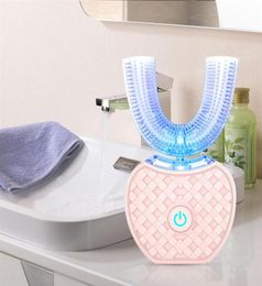360 Degrees Intelligent Automatic Electronic Toothbrush USB Rechargeable U Shape with 4 Modes Timer Blue Light Toothpaste202U8739652