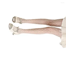 Women Socks Hollowed Rhombus Lace Tights Stockings Sweet JK Jacquard Sheer Pantyhose