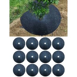 Covers 15/27/32/42cm Diameter Protection Mat Weeding Cloth Covering Ring Nonwovens Black Grass Cloth for Vegetable Garden 12pcs