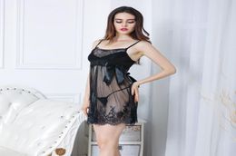 Plus Size Women Sexy Lingerie Porno Lace Sleepwear Dress Transparent Eyelashes Babydoll Costume Erotic DressGstring Underwear5402019