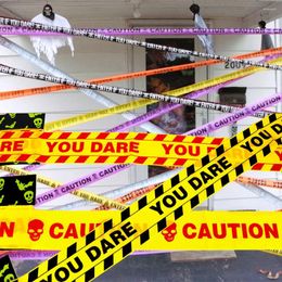 Party Decoration 6Mx7.5CM Halloween Warning Tape Signs Props Danger Line Isolation Belt Sign Home Garden