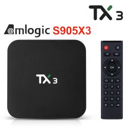 Box New TX3 Android 9.0 TV Box Amlogic S905X3 Quad Core 4GB 32GB 64GB Youtube Smart Media Player 8k HD Set Top Box PK TX6 TX3 Mini