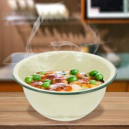 Bowls Enamel Bowl Salad Retro Basin Storage Kitchen Soup Holder Mixing Household