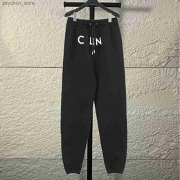 Men's Pants Printed Letter Tie Feet Guard Pants Mao Songchao Brand Mens and Womens Same Style Elastic Tight Casual Pants Q240408