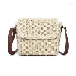 Shoulder Bags 2024 Stylish Straw Hand Knitting Handbags For Women Summer Holiday Beach Crossbody Messenger Bag