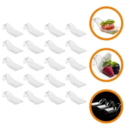 Disposable Dinnerware 50 Pcs Dry Fruit Holder Plate Decorative Tray Cake Spoon Dessert Container Plastic Serving Platter Clear Round