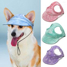 Dog Apparel Cute Wear-resistant Hat Sunscreen Baseball Cap Outdoor Sports With Ear Holes Adjustable Pet Tie Staining