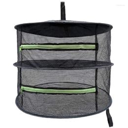 Laundry Bags 2-Layers Drying Rack Food Dryer Mesh Net Hanging Collapsible