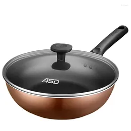 Pans Non-Stick Pan For Frying Vegetables Small Home Use Aluminum Alloy Cooking Gas Stove And Induction Cooker