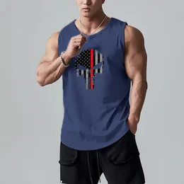 9 days delivered Mens Tank Tops Clothing Summer Workout Muscle Sleeveless T-shirts Trend High Quality Tees Solid Colour Oversized Clothes Custom Print