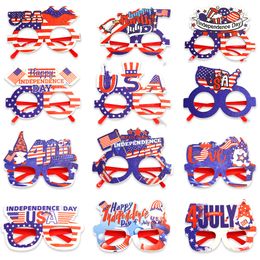 New American Independence Day Party Glasses July 4th National Day Party Decoration Accessories USA Stars and Stripes Glasses Frames