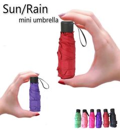 Small Fashion Folding Umbrella Rain Women Gift Men Mini Pocket Parasol Girls AntiUV Waterproof Portable Travel umbrellas5929166