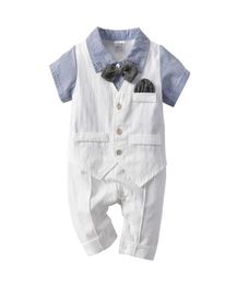 Baby Boy Infantil Rompers Boy 2019 Summer Birthday Baptism Wedding Party Clothes Fashion High Quality Kids Child Summer OutfitsBab6656829