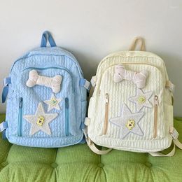 School Bags Double Strap Shoulder For Girl Student Teen Large Capacity Pack Backpack With Bone Star Decoration Rucksack