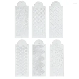 Baking Moulds 6Piece Fondant Cake Mesh Stencil Embossing Stencils Decorating Tool Spray Mold For Chocolate Drawing Painting
