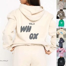 white foxx hoodie Designer White Women Tracksuits Two Pieces Hoody Pants with Ladies Loose Jumpers Woman Clothes 915 whitefox hoodie