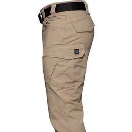 Mens Waterproof Pants Tactical Olive Combat Hiking Multi Pockets Cargoes Pant Trousers