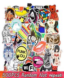 Diy stickers posters wall stickers for kids rooms home decor sticker on laptop skateboard luggage wall decals car sticker 500pcs8540347