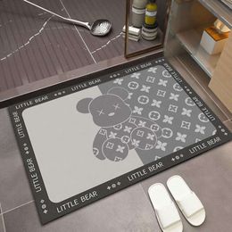 Bathroom Absorbent Floor Mat Damp Sign Bathroom Toilet Quick Drying Soft Entrance Foot Carpet