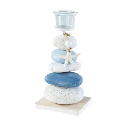 Candle Holders Candlestick Vintage Decor Home Mediterranean-type Stone Candleholder Elegant Tabletop Seaside Style Decorative