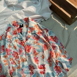 Camicie casual maschili da uomo camicia floreale estiva a maniche lunghe hawaiian beach shirt maschi a gallietto casual aloha aderente per il nuovo modello 2023 Model YQ240408