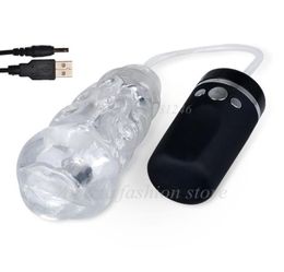 Usb Rechargeable Strong Suck Machine Oral Sex Male Masturbator Cup Electric Blowjob Vibrating Pussy Sex Toy For Men Sex Product Y4803741